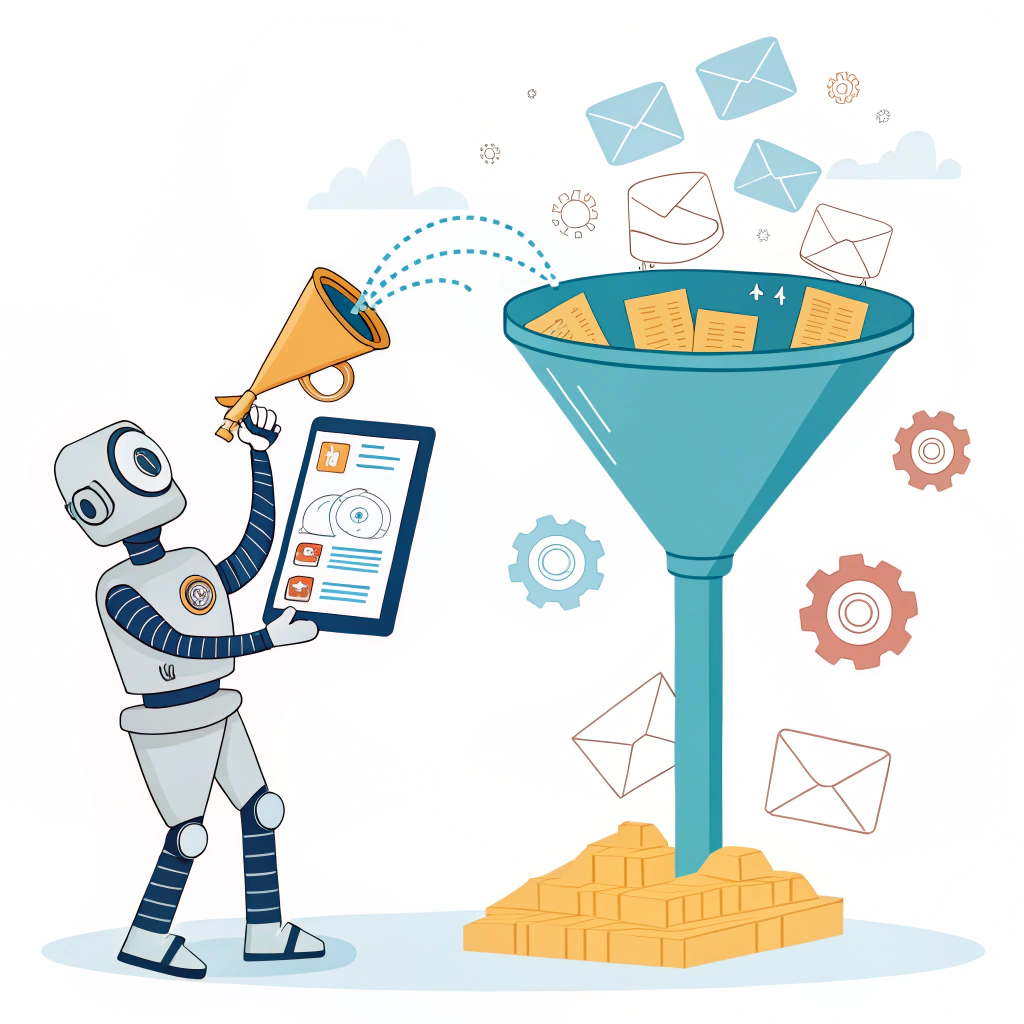 illustration-of-a-funnel-with-emails-dropping-in-a
